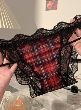 「HS」美式红格*绝美蕾丝高颜值内裤女2026新款性感勾人舒适高级