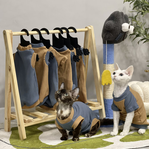 无毛猫衣服夏季四脚护肚纯棉