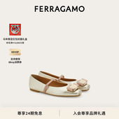 新年礼物 FERRAGAMO菲拉格慕女士Vara扣饰芭蕾舞平底鞋