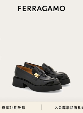 【新年礼物】FERRAGAMO菲拉格慕女士Hug扣饰厚底乐福鞋