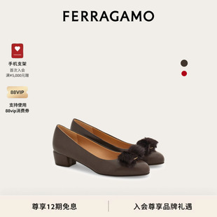 婚鞋 FERRAGAMO菲拉格慕女士Vara粗跟鞋 12期免息
