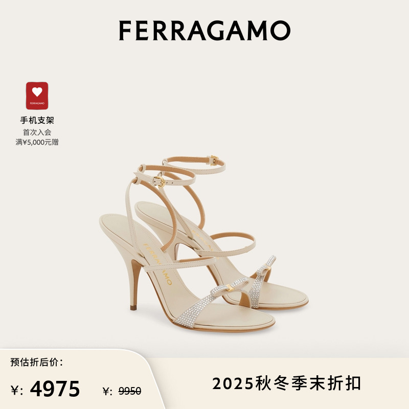 【限时优惠】FERRAGAMO菲拉格慕女迷你蝴蝶结高跟凉鞋婚鞋