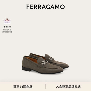 FERRAGAMO菲拉格慕男士 Gancini扣饰莫卡辛鞋 新品