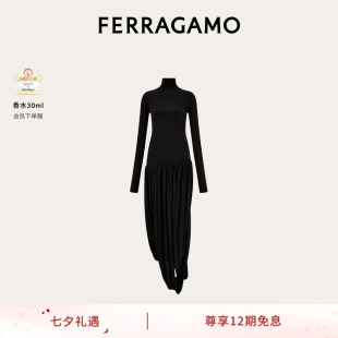 12期免息 FERRAGAMO菲拉格慕女士高领连衣裙