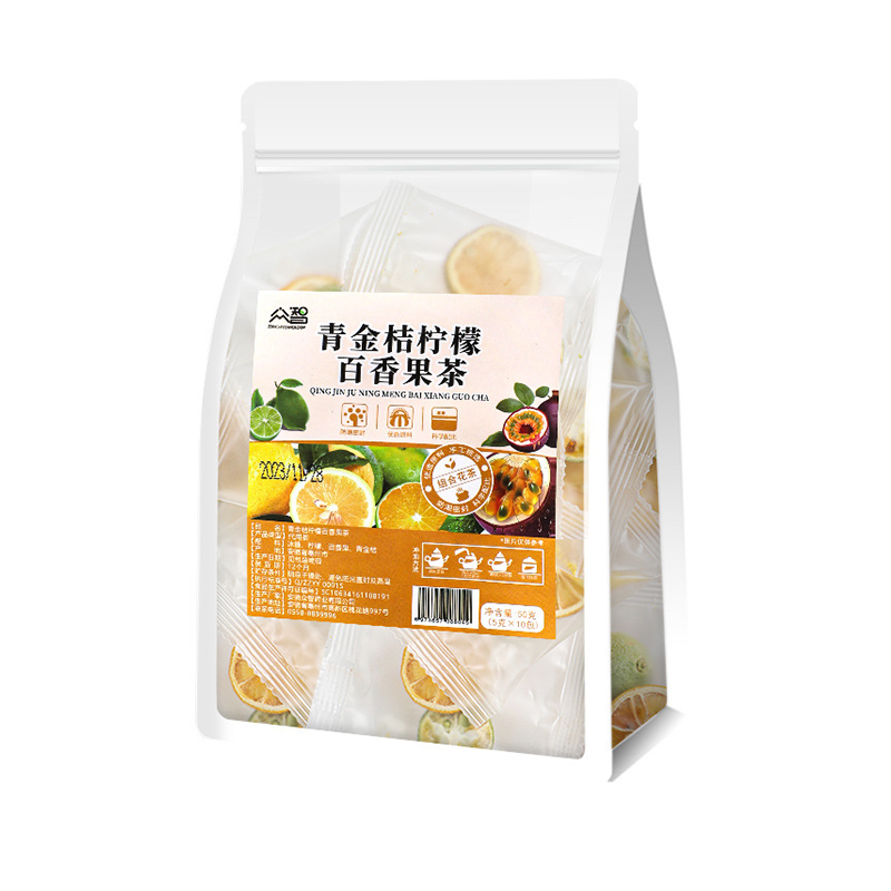 众智青金桔柠檬百香果茶100g/20包独立包装正品养生代用冲泡茶