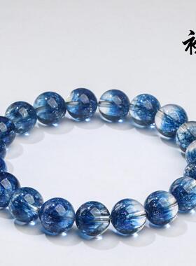 2026鸿初珠宝 聚宝盆超七圆珠手串 蓝色烟花聚宝盆超七手链