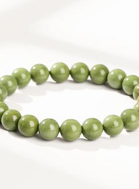 2026晶东珠宝 天然牛油果色阿拉善石手链时尚小清新抹茶绿手饰
