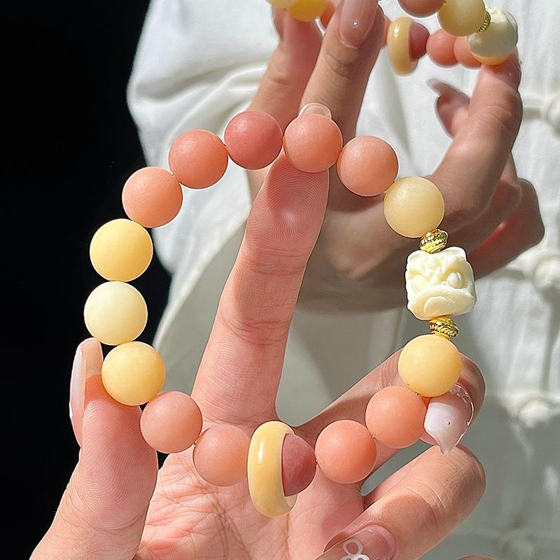 2026天然菩提手串男女绕指柔磨砂质感菩提子原籽佛珠念珠文玩手链