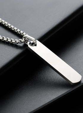 2026方条几何项链男钛钢不掉色高级感复古百搭个性配饰女小众简约