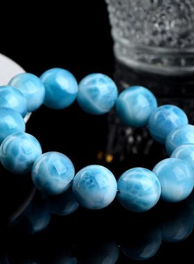 2026久雅水晶 天然龟背纹老矿海纹石圆珠手链 高货海纹石散珠手串