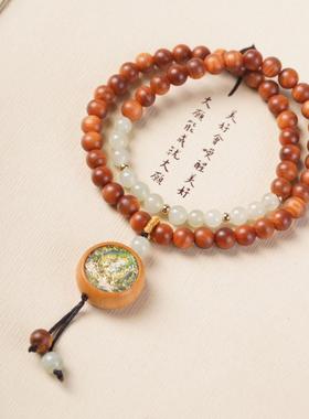 2026厂家柏木DIY绿色度母款手链双圈手串男女简约首装饰首饰念珠