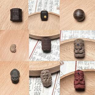 2026古法合香珠雕刻镶配饰diy手串配珠配件手工文玩散珠国风配饰