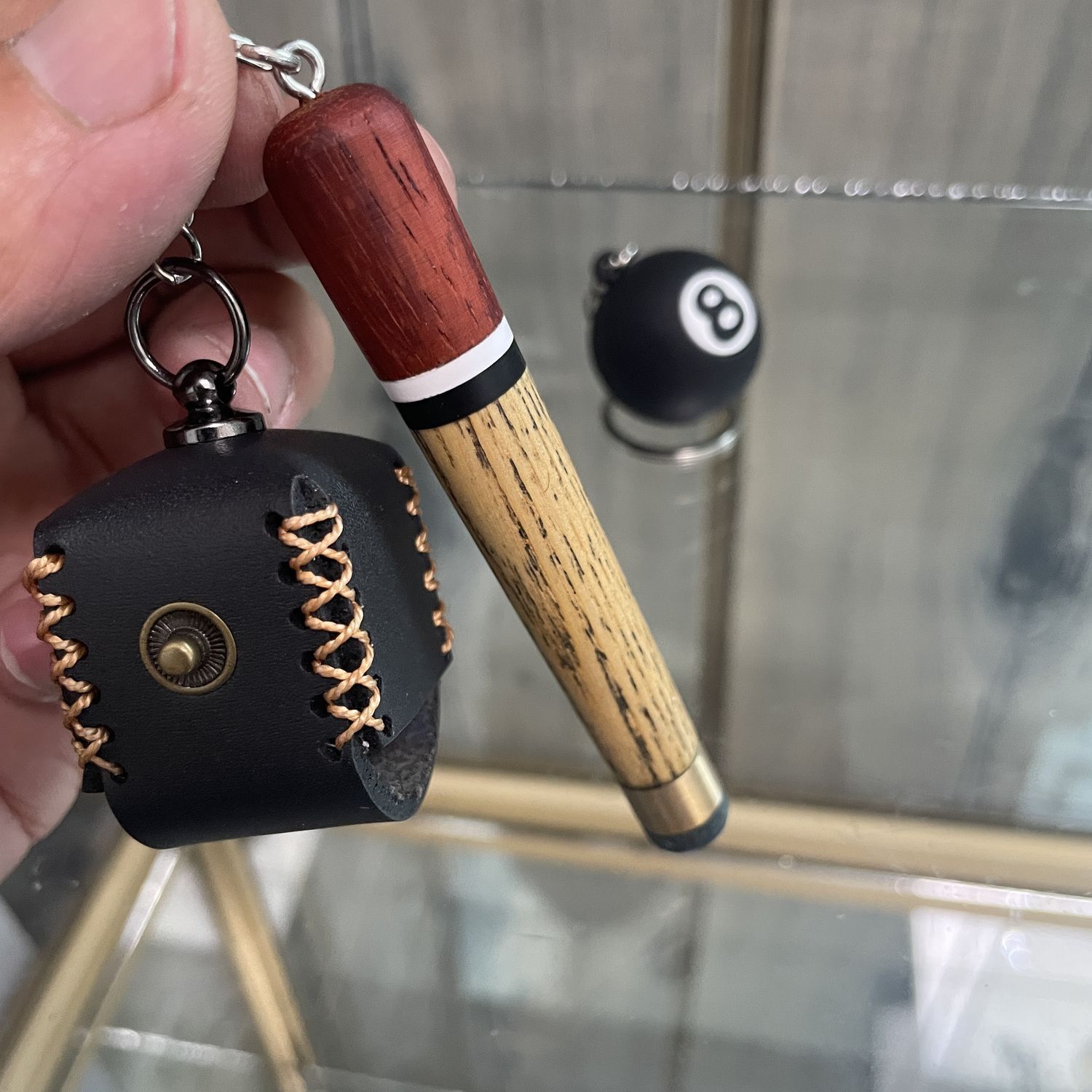 新款纯手工制作台球杆 迷你台球杆 真球杆比例复刻 皮头可上粉