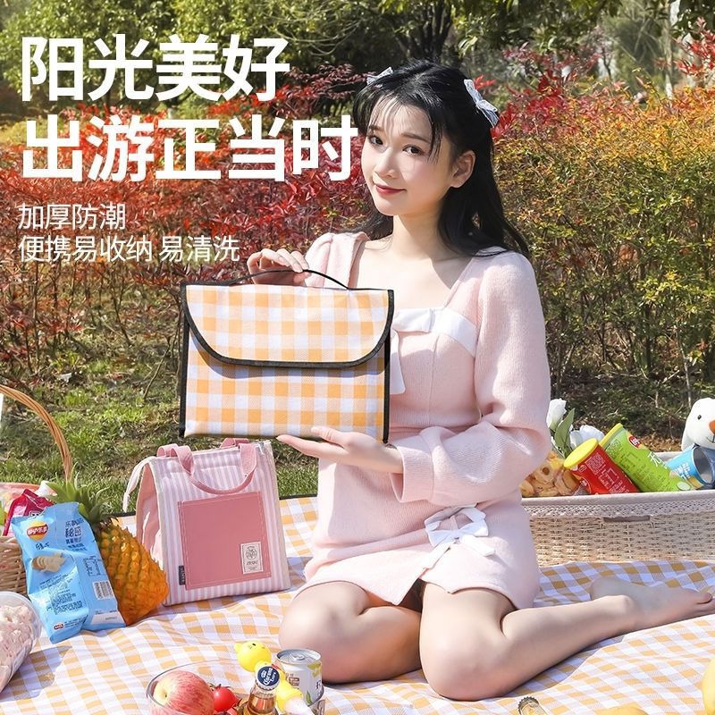 加厚野餐垫户外旅行露营地垫儿童爬行垫便携式双面可用防水防格坤