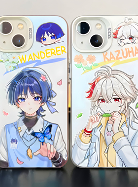 原神魈手机壳散兵新款公子钟离万叶温迪绫人适用苹果16彩银iphone16e华为m70小米15红米k80iQOO12一加ace3