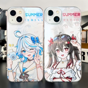 原神手机壳夏日神子芙宁娜胡桃茜特菈莉魈适用iphone16冰川纹苹果15小米14红米k80至尊华为m70iQOO13一加ace5