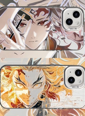 鬼灭之刃手机壳我妻善逸童磨继国缘一杏寿郎适用苹果16彩银iphone15华为M70小米14红米K80防摔iqoo13一加ace5