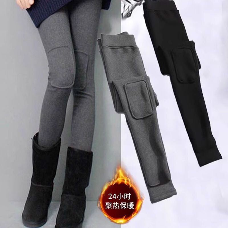 大码胖mm高腰打底裤女外穿春秋季黑色铅笔紧身弹力小脚加绒小黑裤