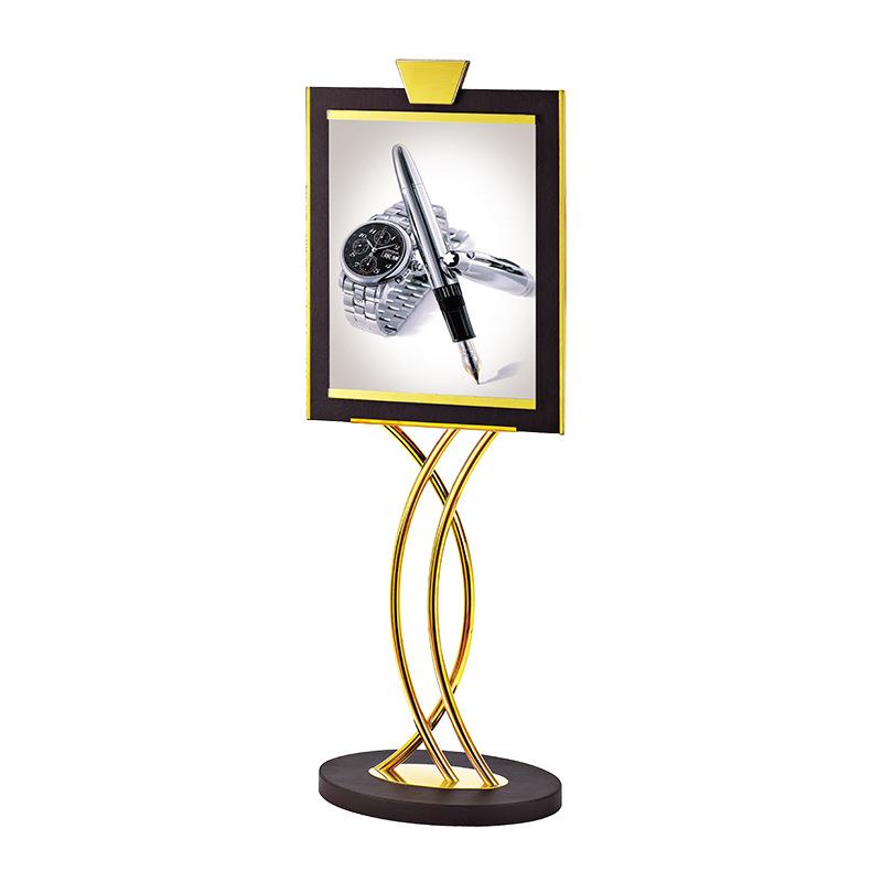 方酒店用品P-67斜面指示牌曲线钛金现代展示牌咖啡厅门口迎宾牌