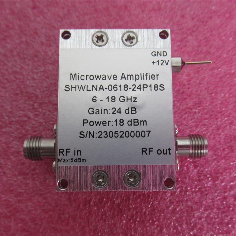 6-18GHz 24dB增益 18dBm功率 SMA X波段 射频微波低噪声放大器