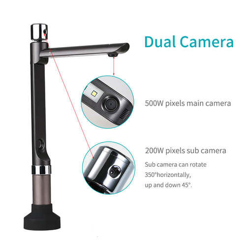USB Dbocument Camera Portable HD Scanner Dual Camera A4 Capt