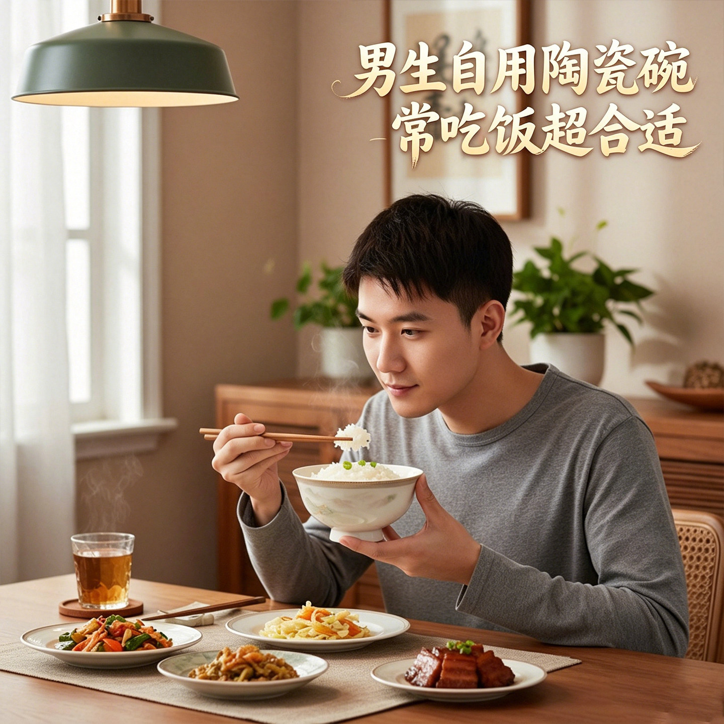 景德镇陶瓷男士专用易清洗饭碗