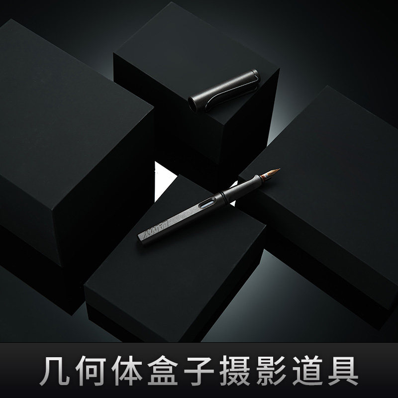 产品饰品珠宝化妆品包美食布景创意黑色盒子摆台百搭纹理商业静物产品