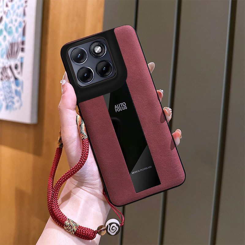 适用于摩托罗拉edge70fusion手机壳edge70fusion+羊巴皮古风手绳新款保护套硅胶全包防摔磁吸指环简约男女