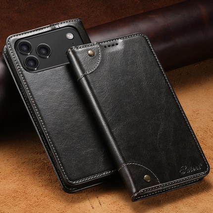 适用苹果17手机壳全包防摔套商务iPhone16e翻盖12手机壳XR/XSMAX插卡13皮套14plus保护壳7/8plus外壳男女款