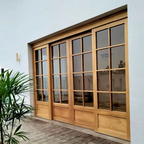 实木玻璃门折叠门日式推拉门阳台