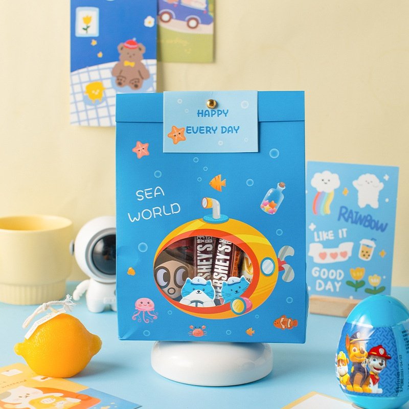 儿童小礼物自立袋牛轧糖雪花酥包装袋饼干袋打包袋的烘焙包装批发