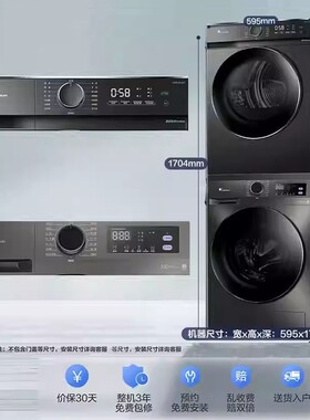 [纯净]小.天鹅洗烘套装TG100V098PRO+TH100-HL02T家用滚筒洗衣机