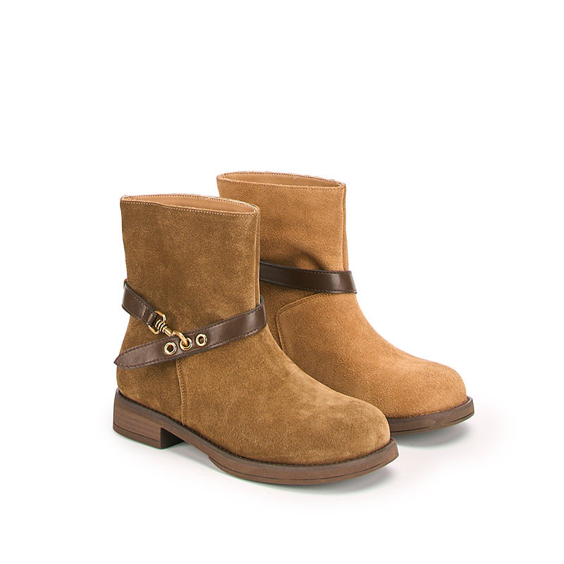 【小敏推荐】牛皮短靴BA2585-118,女鞋,时尚休闲鞋,淘宝优惠券,粉丝福利购,淘宝优惠卷