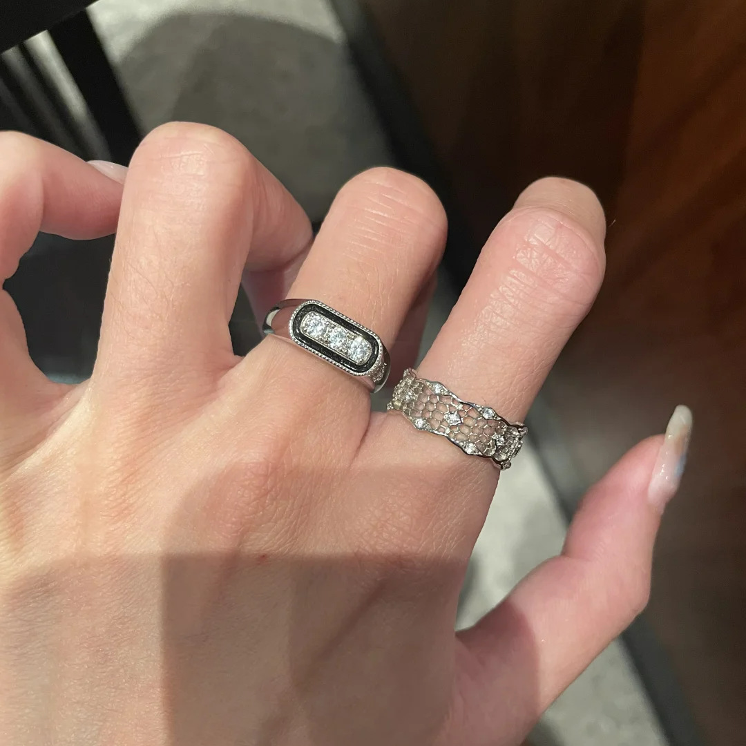 钻石之乡实验室人工培育钻意大利中古老钱风镂空蕾丝蜂巢戒指轻奢