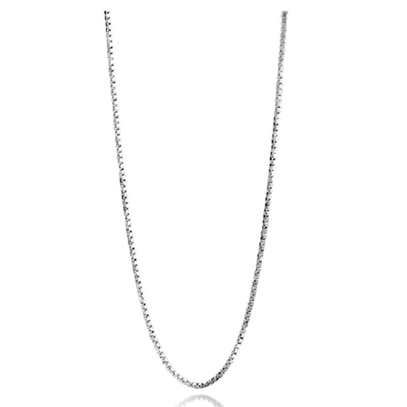 钻石之乡实验室人工培育钻韩国进口1mm 0.8mm盒子链铜镀银项链女