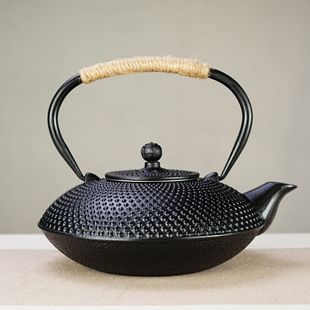 800ml铁茶壶带滤网中式煮水泡茶家用养生铸铁壶摆件饰品茶具跨境