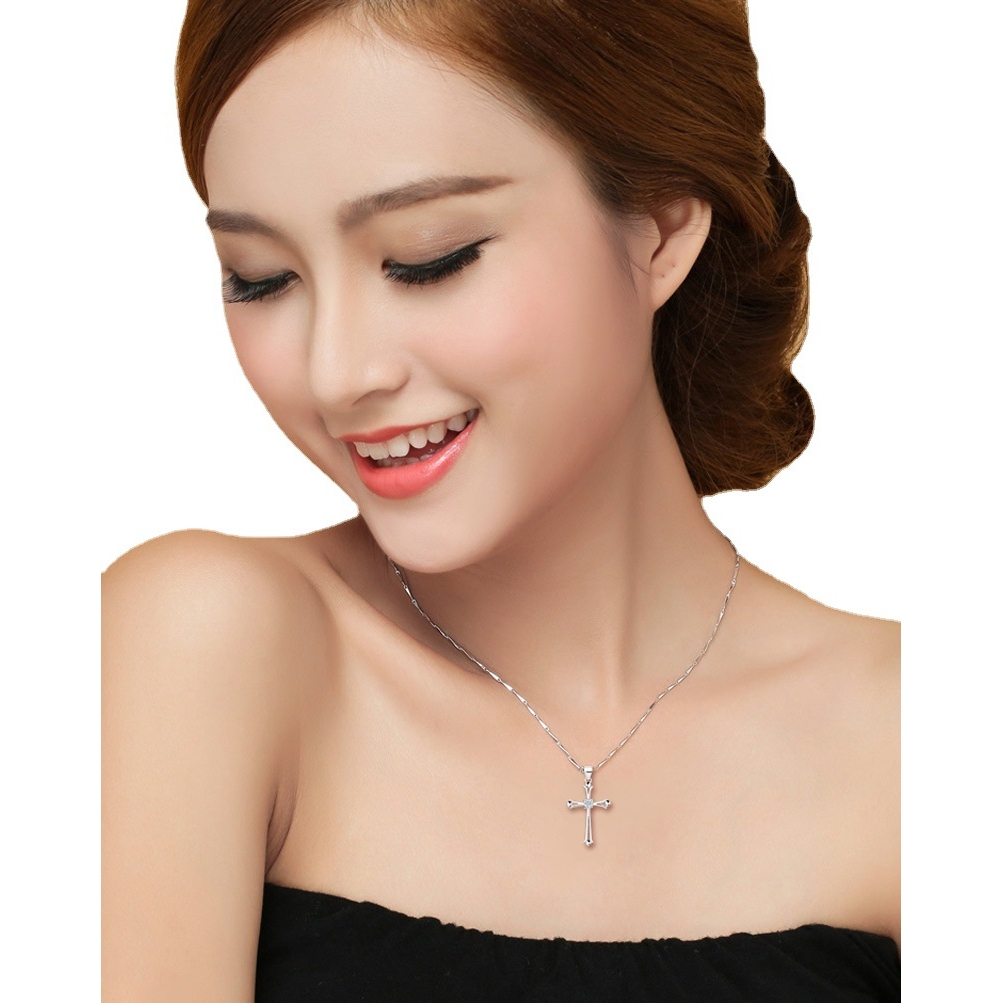 钻石之乡实验室人工培育钻热卖地摊货十字架吊坠项链配饰外贸热销