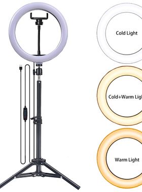 Ringlight直播落地三脚架10寸led26cm手机自拍美颜灯环形灯可调光