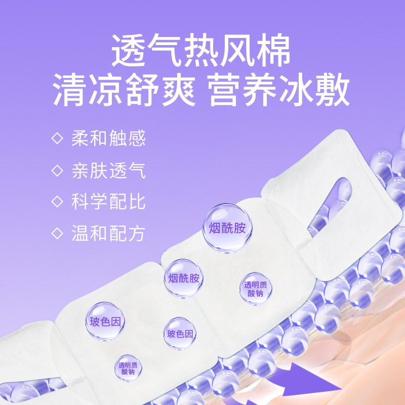 玻色因冰敷眼罩厂家透明质酸钠冰凉冷感烟酰胺遮光清凉冰眼罩