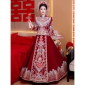 丝绒春天秀禾服婚服2025新款 礼服 新娘结婚凤冠霞帔高端奢华新中式