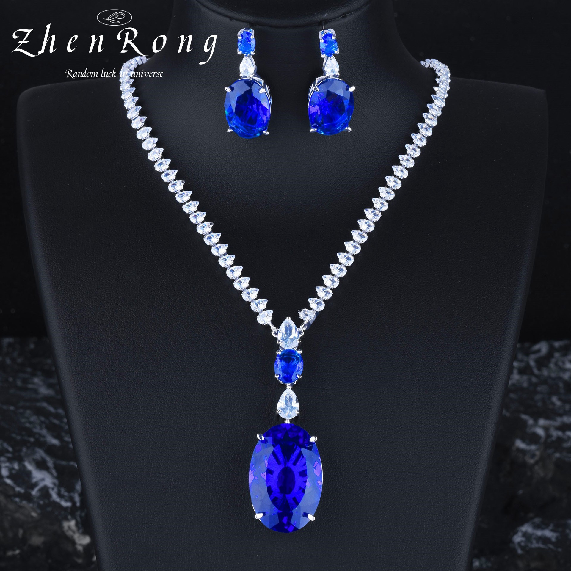 钻石之乡实验室人工培育钻奢华满钻芬达帕帕拉恰套链礼服晚宴耳钉