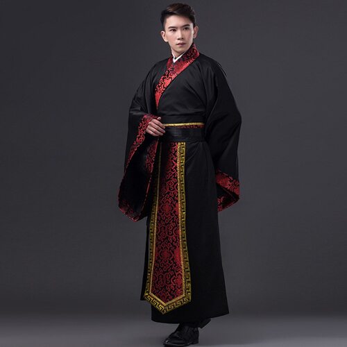 古装服装男唐朝汉服直裾深衣侠客舞台演出服影视拍照学院毕业班服
