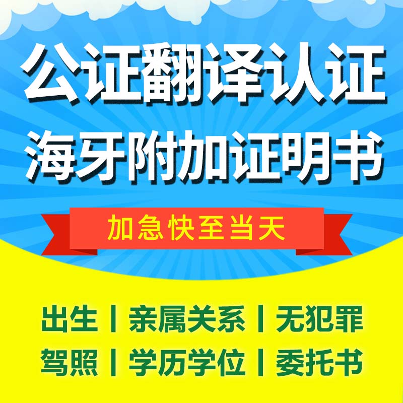 亲属关系公证出生无犯罪学历成绩翻译公证驾照海牙认证附加证明书 教育培训 笔译服务 原图主图