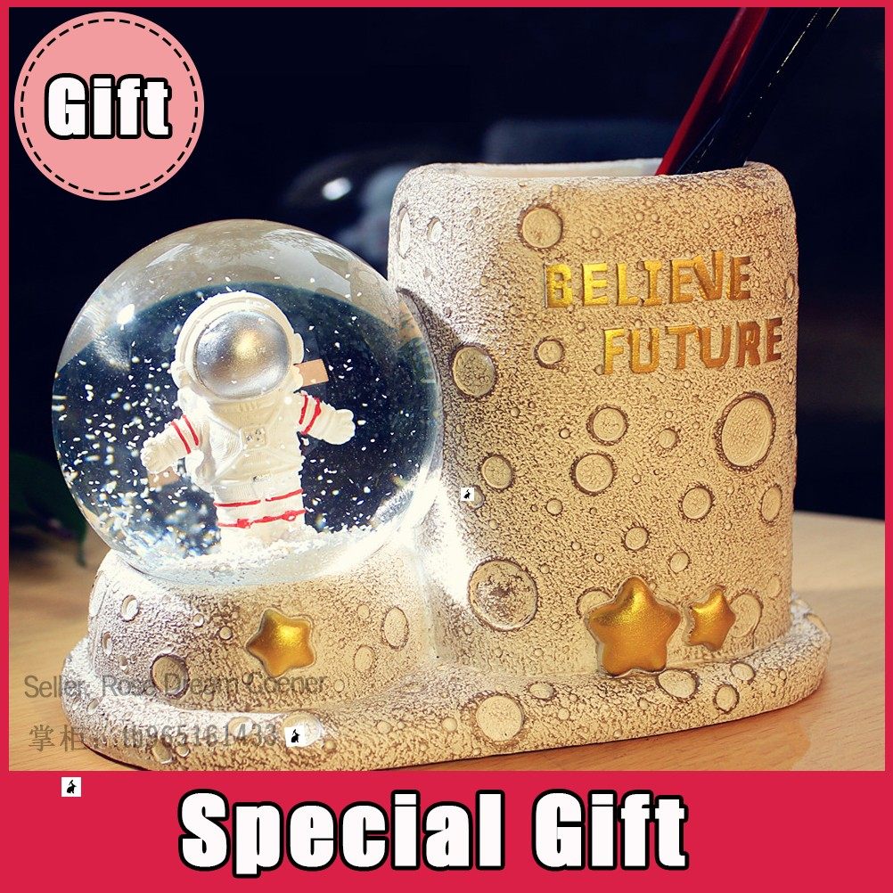 crystal ball astronaut pen brush holder birthday gift kids