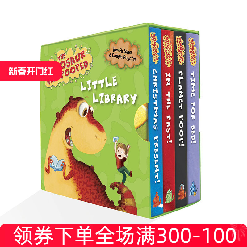 现货 进口英文原版 The Dinosaur That Pooped Little Library 在图书馆里大便的恐龙 图画故事书 手掌书