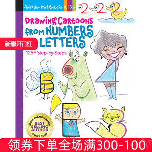 from 儿童启蒙英语 逐步 Step Drawing Cartoons and Numbers 从数字和字母绘制卡通：125 进口英文原版 Letters Steps 125