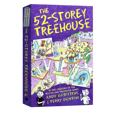 进口英文原版 The 52 Storey Treehouse 小屁孩树屋历险记 #52层疯狂树屋 儿童黑白插图漫画书 青少年英语课外读物 纽约时报畅销书