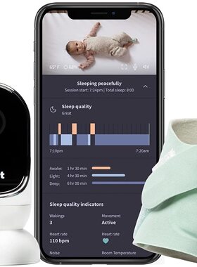 美国代购Owlet Dream Duo婴童视频摄像头跟踪盈榕睡眠4倍变焦广角