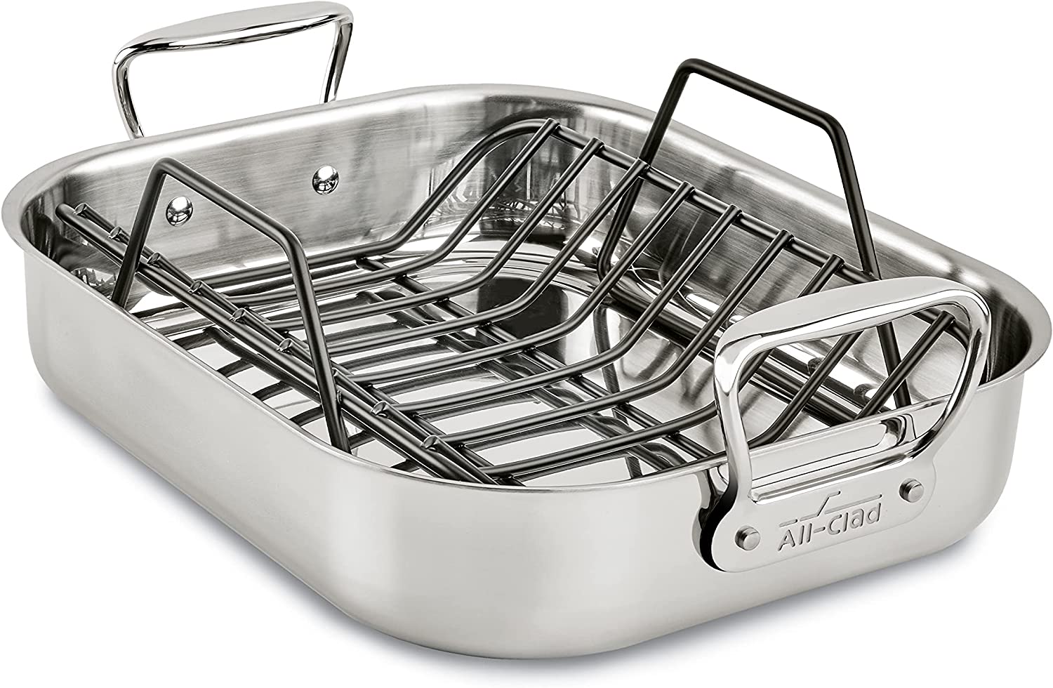 美国代购All-Clad   Roasting Pans with Rack 不锈钢烤盘及支架