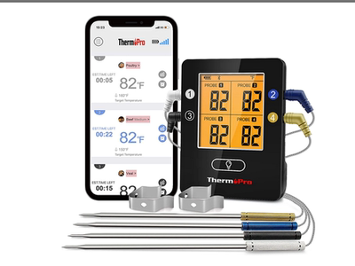 美国代购ThermoPro TP25 650FT Meat Thermometer 蓝牙烤肉温度计